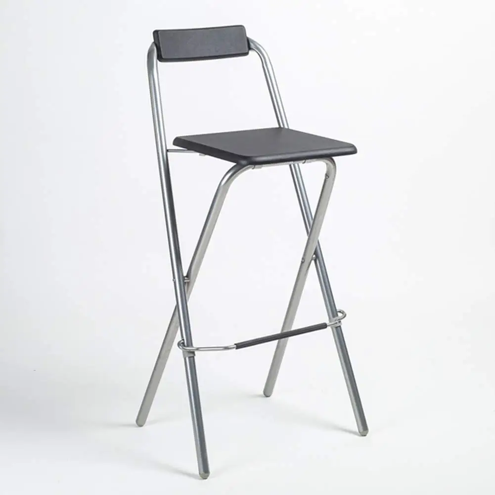 29inch High Bar Stool Foldable Backrest Counter Height Leisure Bar
