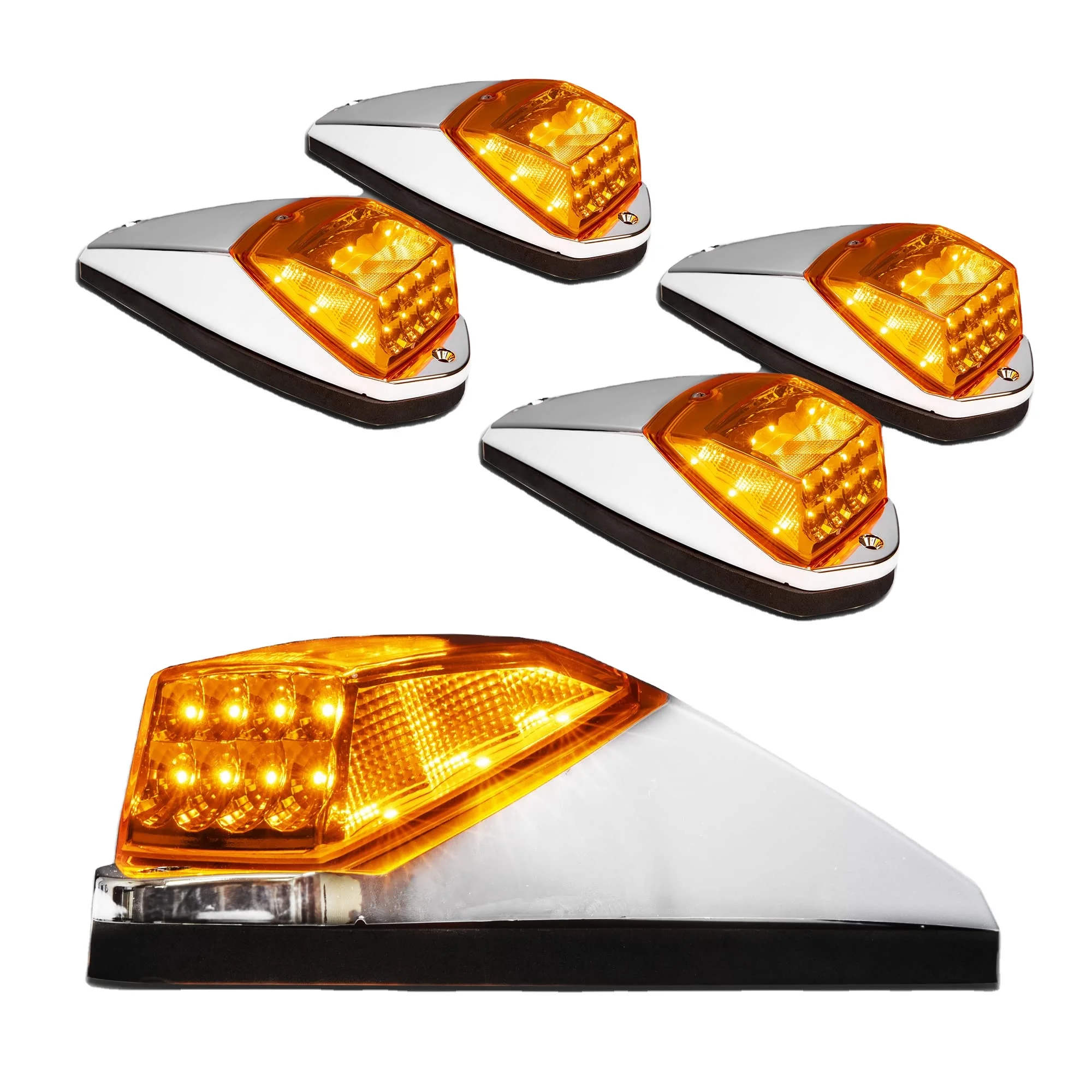 Led Truck Cab Roof Marker Top Amber Lights For Pickup Semis Car Offroad