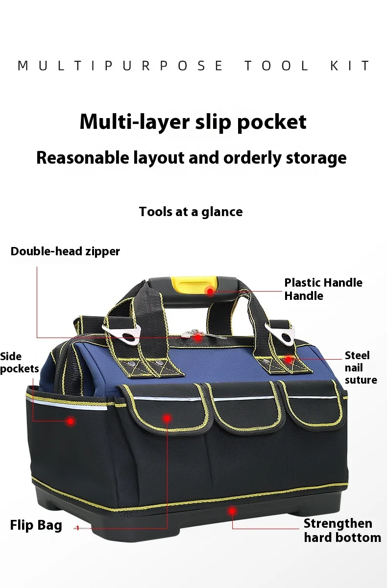 Atacado Multi Funcional Engrossado Eletricista Carpenter Ferramenta Saco Bolsa Resistente ao Desgaste Heavy Duty Mochila OEM Customizável