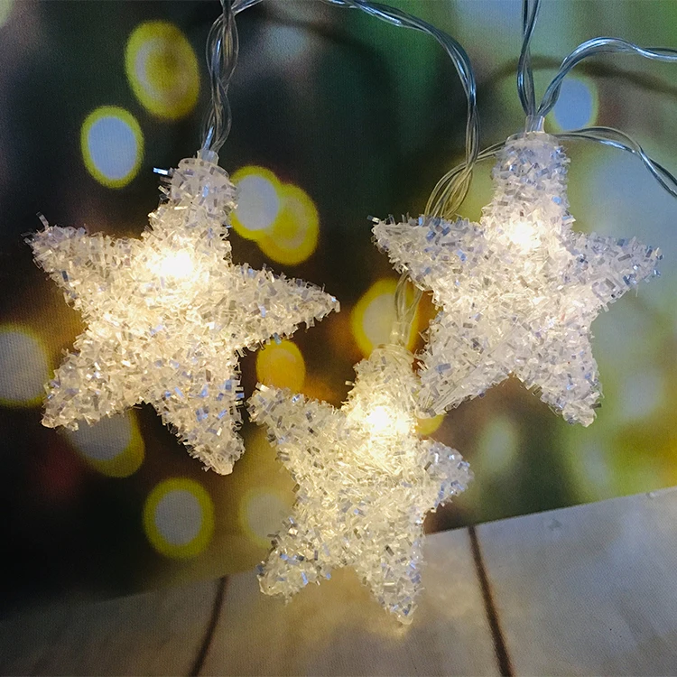 Outdoor 1.5M 10L Pvc Christmas Decoration Mini Led Star String Light