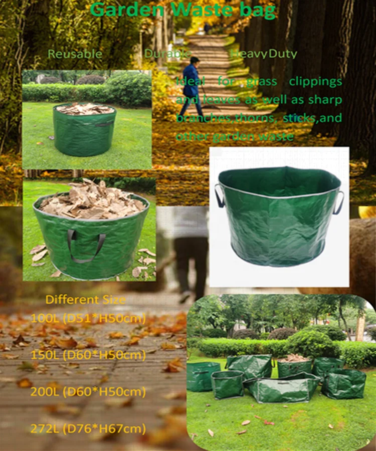Outside Leaf Trash Bags 272l Reusable Collapsible Waterproof Recycle