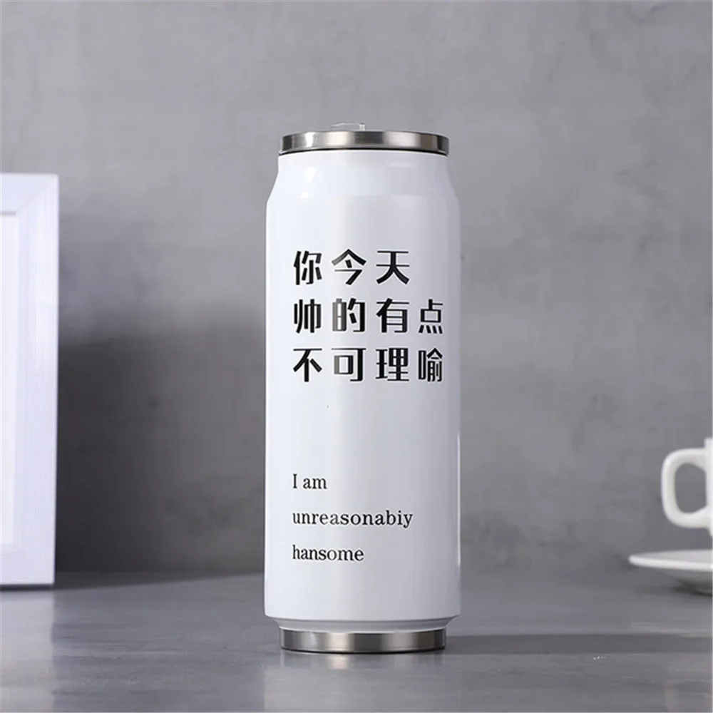 stainless steel tumbler mugs can shape double wall insulation vacuum water bottles with straws