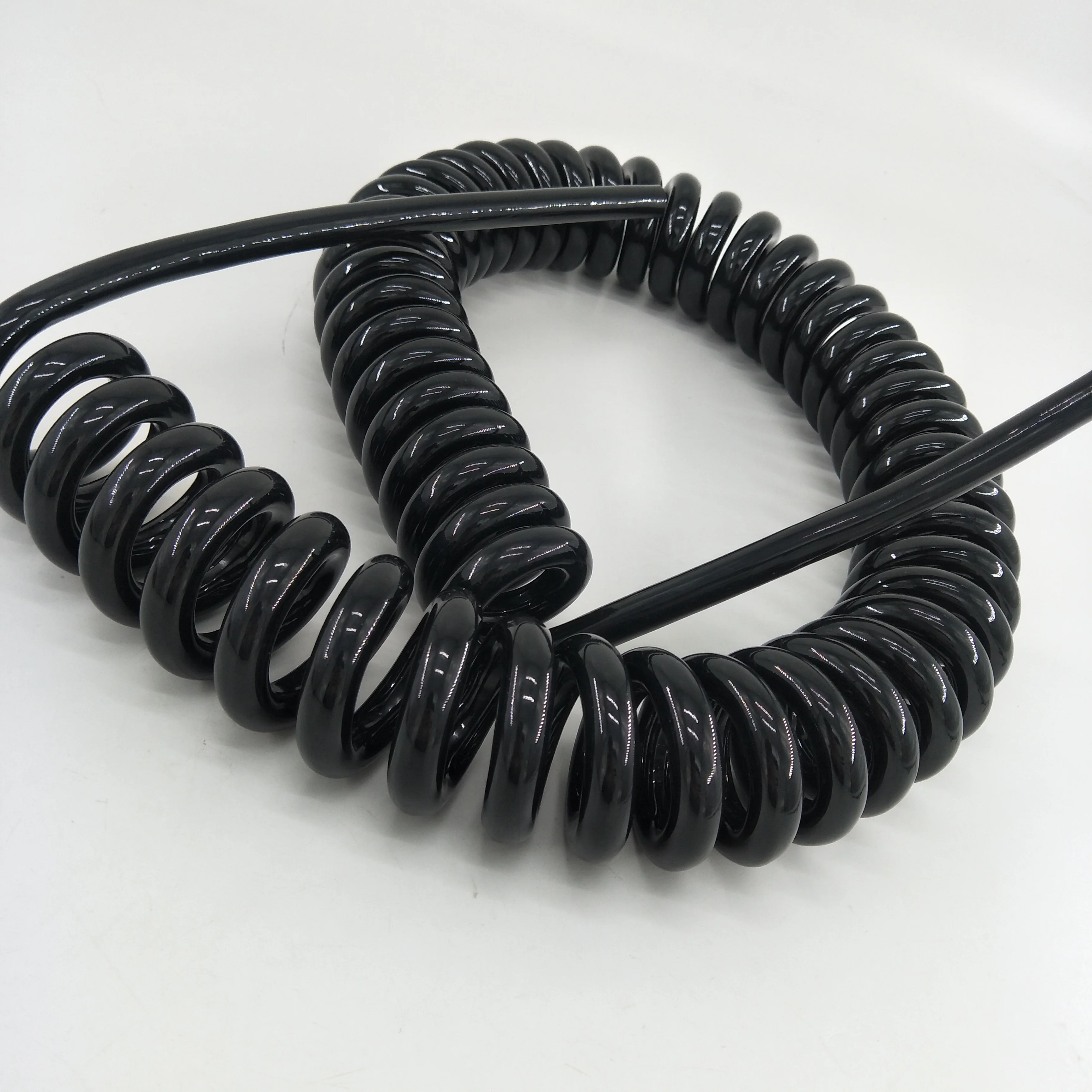 220v pu 涂层柔性伸缩式工业自动化机械 ac 电源弹簧螺旋线电缆