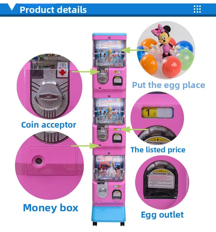 Factory Direct Three-Layer Coin-Operated Gashapon Machine for Children's Entertainment-Taiwan/Japan Style Wholesale Available