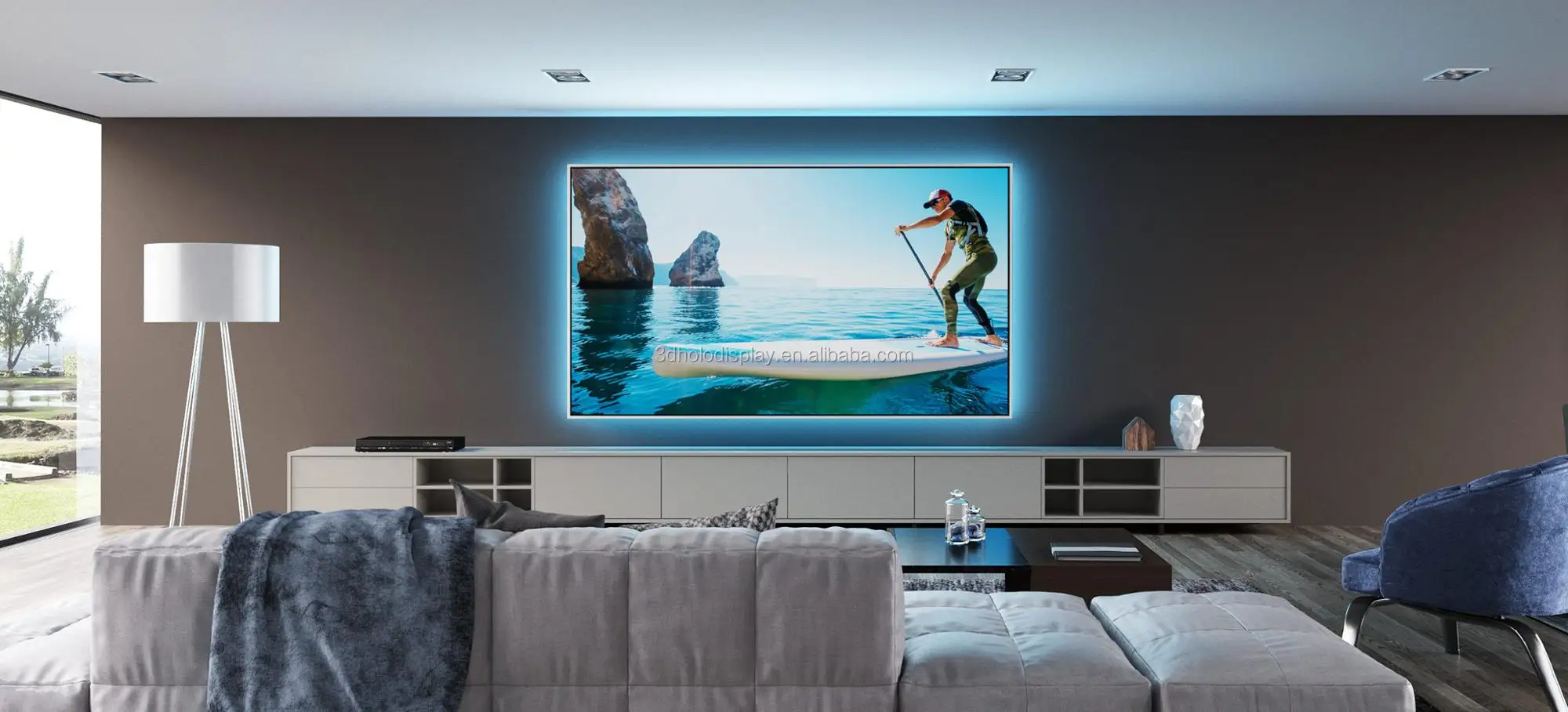 Ultra Short Throw Fixed Frame Projector Screen 100 Inches,Ambient Light