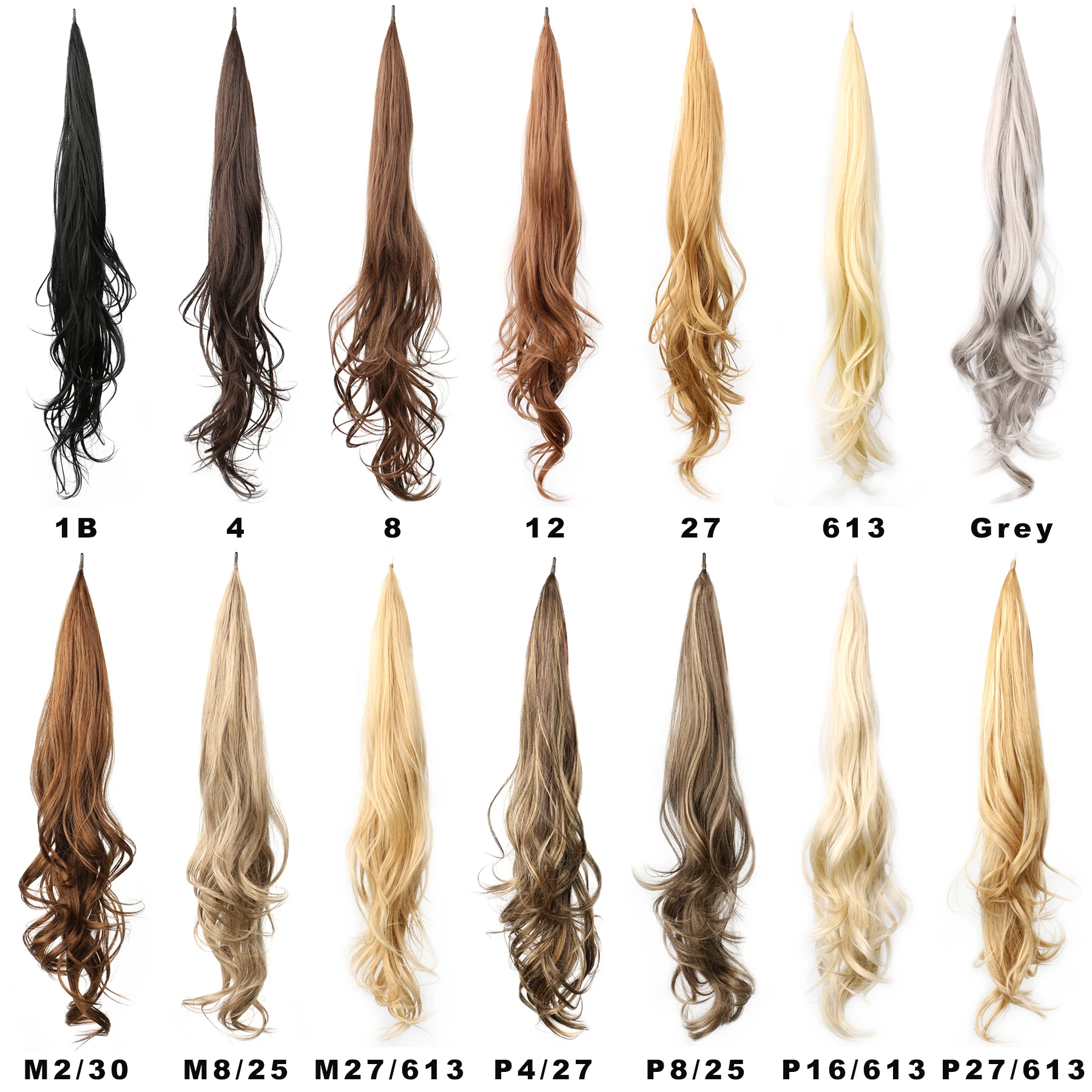 Long Wave Flexible Wrap Ponytail Hair Extensions 32" Synthetic Pony