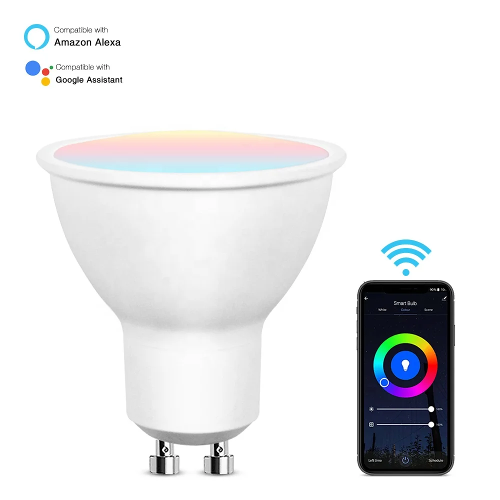 Smart LED Spotlight Shenzhen Indoor 5w 420lm RGBCW Voice Control Via Amazon Alexa and Google Assistant for Home Bar Decoration