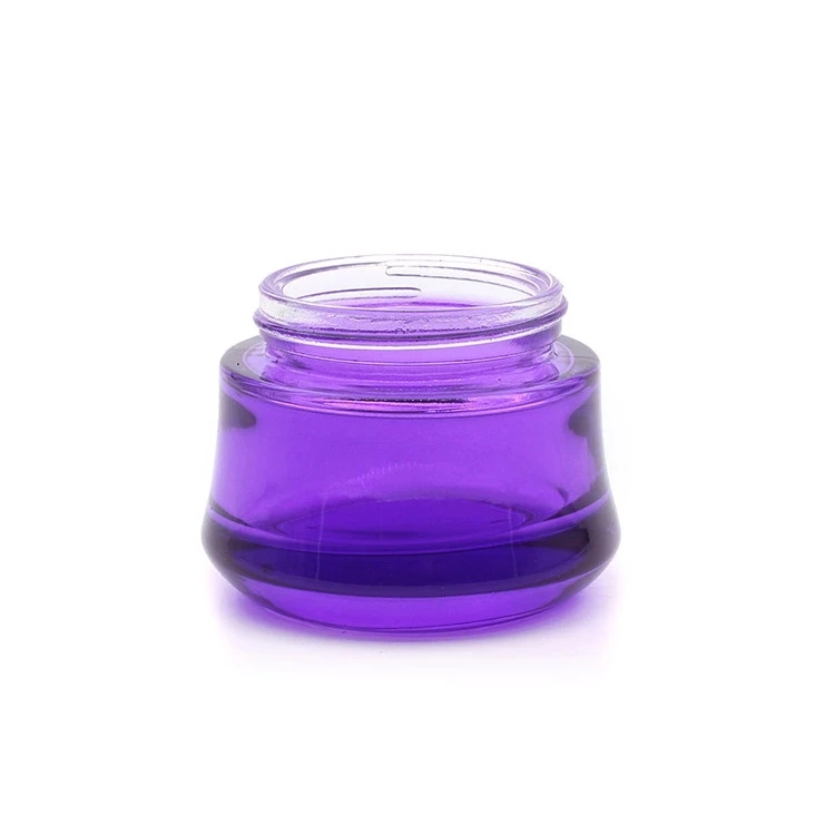 New Product Wholesale 50g Luxury Purple Glass Cosmetic Cream Jar With Black Lid Buy Purple