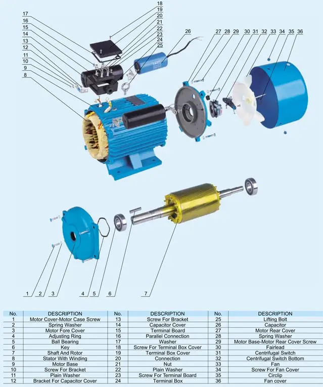 Different Mounting Types 1500 Rpm 1000 Watt 220v Single Phase 1kw