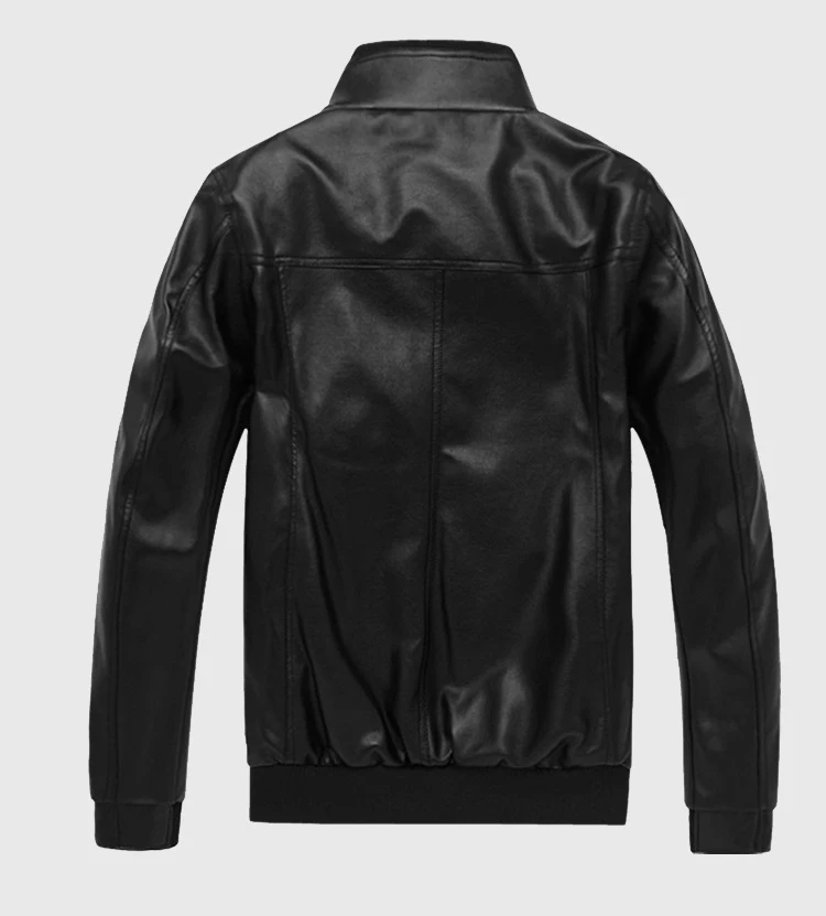 Handsome Men's Leather Jacket Faux Leather Veste Homme Fall Outdoor ...