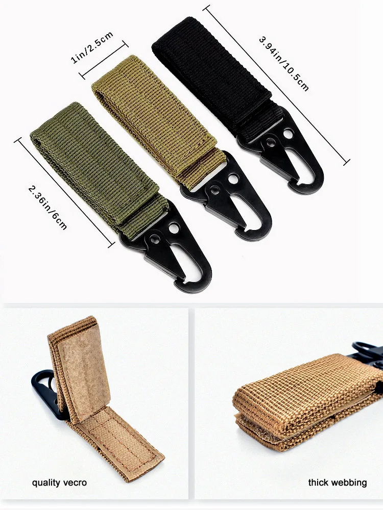 Key Holder Tactical Canvas Nylon Clip Keychain With Utility Duty Belt