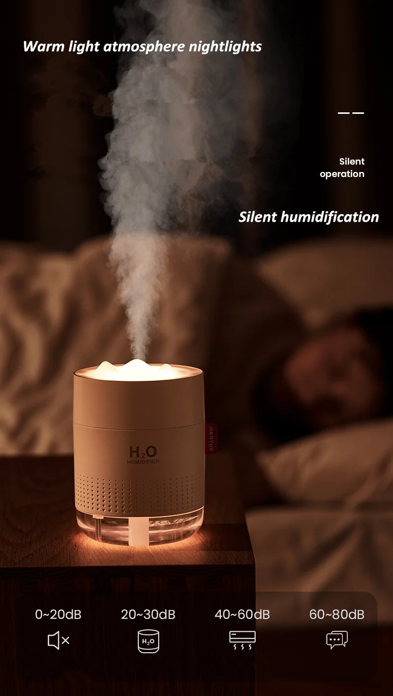 500ml Wireless Humidifier 2000mah Rechargeable Cool Mist Ultrasonic