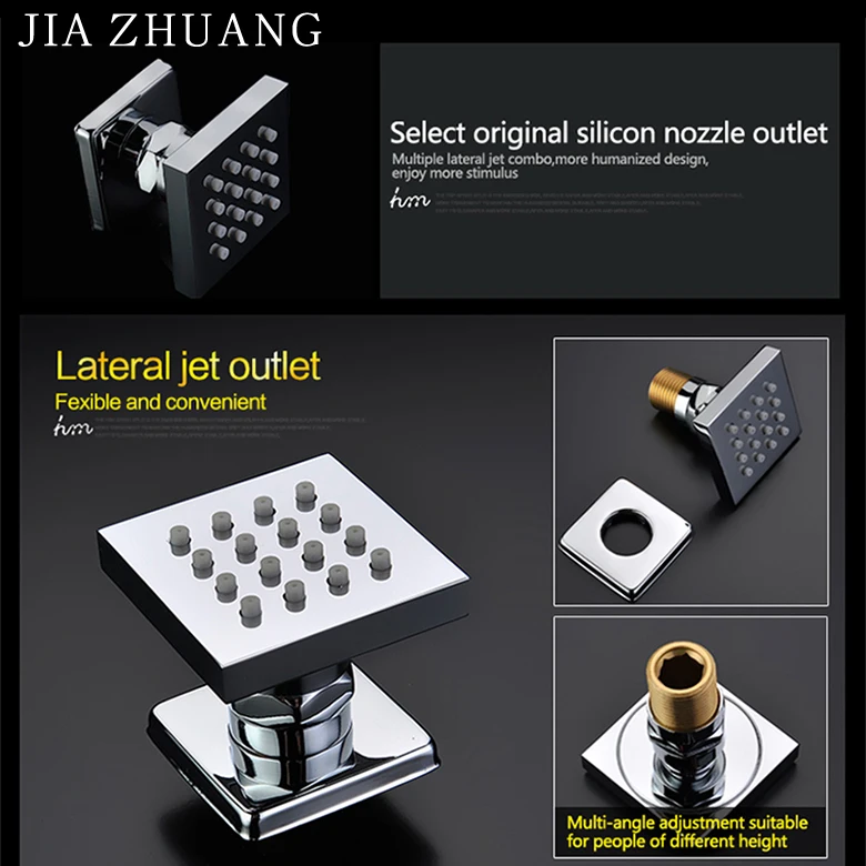 Bath Accessory Wall Mounted Square Brass Doboth Shower Body Sprayer 2