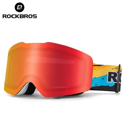 ROCKBROS Magnetic Mirrored Photochromic Ski Goggles Snowboard Glasses Ski Mountaineering Goggles