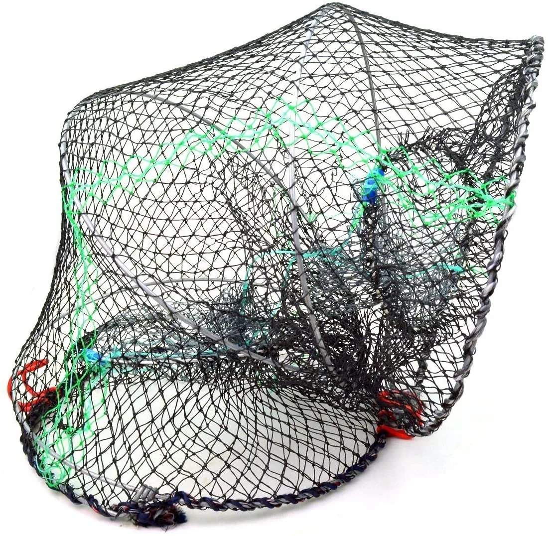 Good Quality,4mm Steel Hdpe Knotted Plastic Foldable Crab Pot Netting