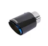 Universal Modified Car Stainless Steel Carbon Fiber Grilling Blue Car Tail Throat Exhaust Hood Exhaust Pipe