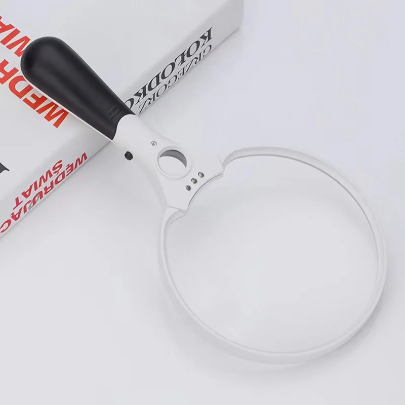 Extra Large Led Handheld Magnifying Glass With Light 2x 4x 10x Lens