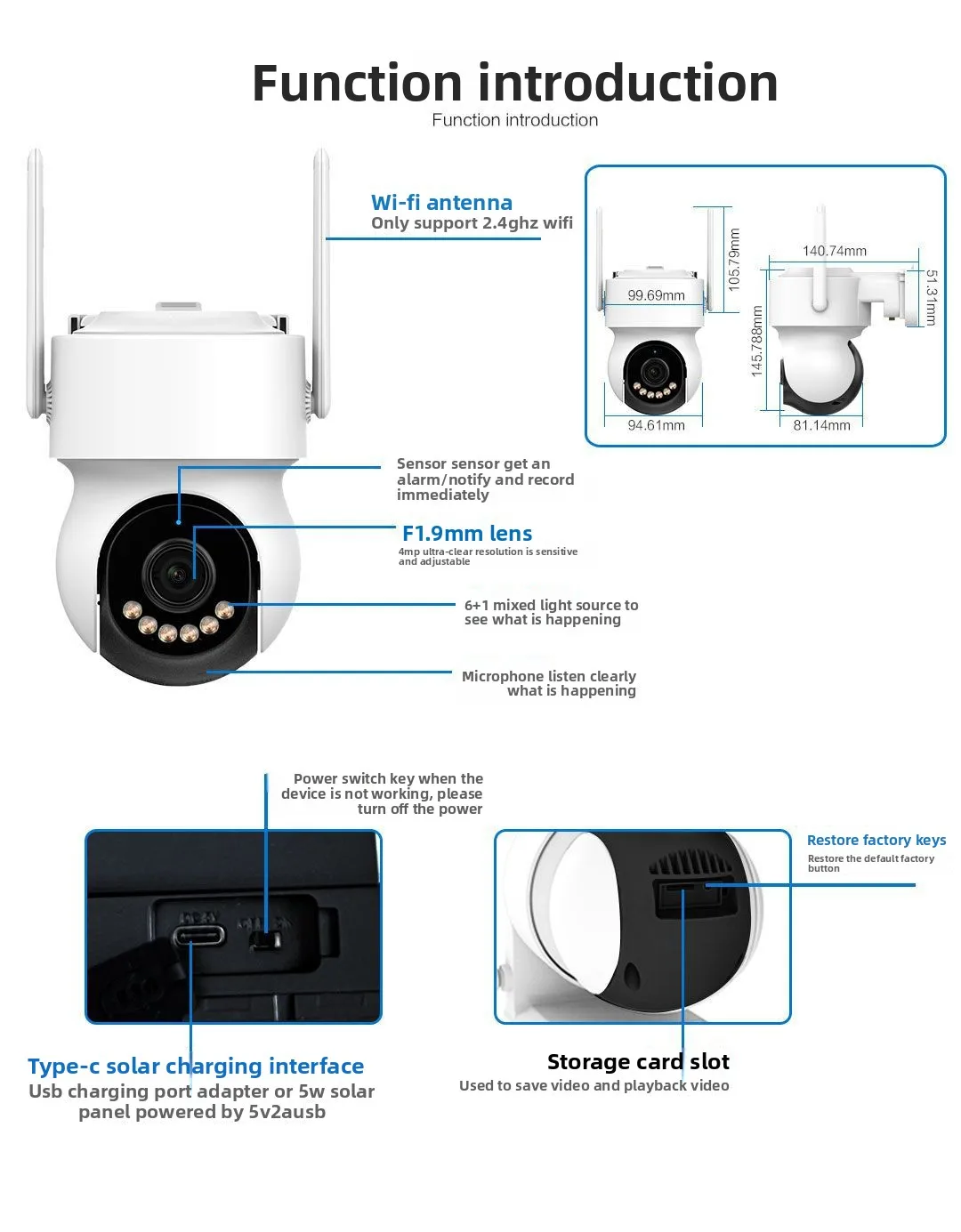 Icsee 4MP 4G AOV Solar Monitoring Camera Low Power IP Night Vision 2.8mm WiFi Cloud Surveillance Video Solar Power IP Camera