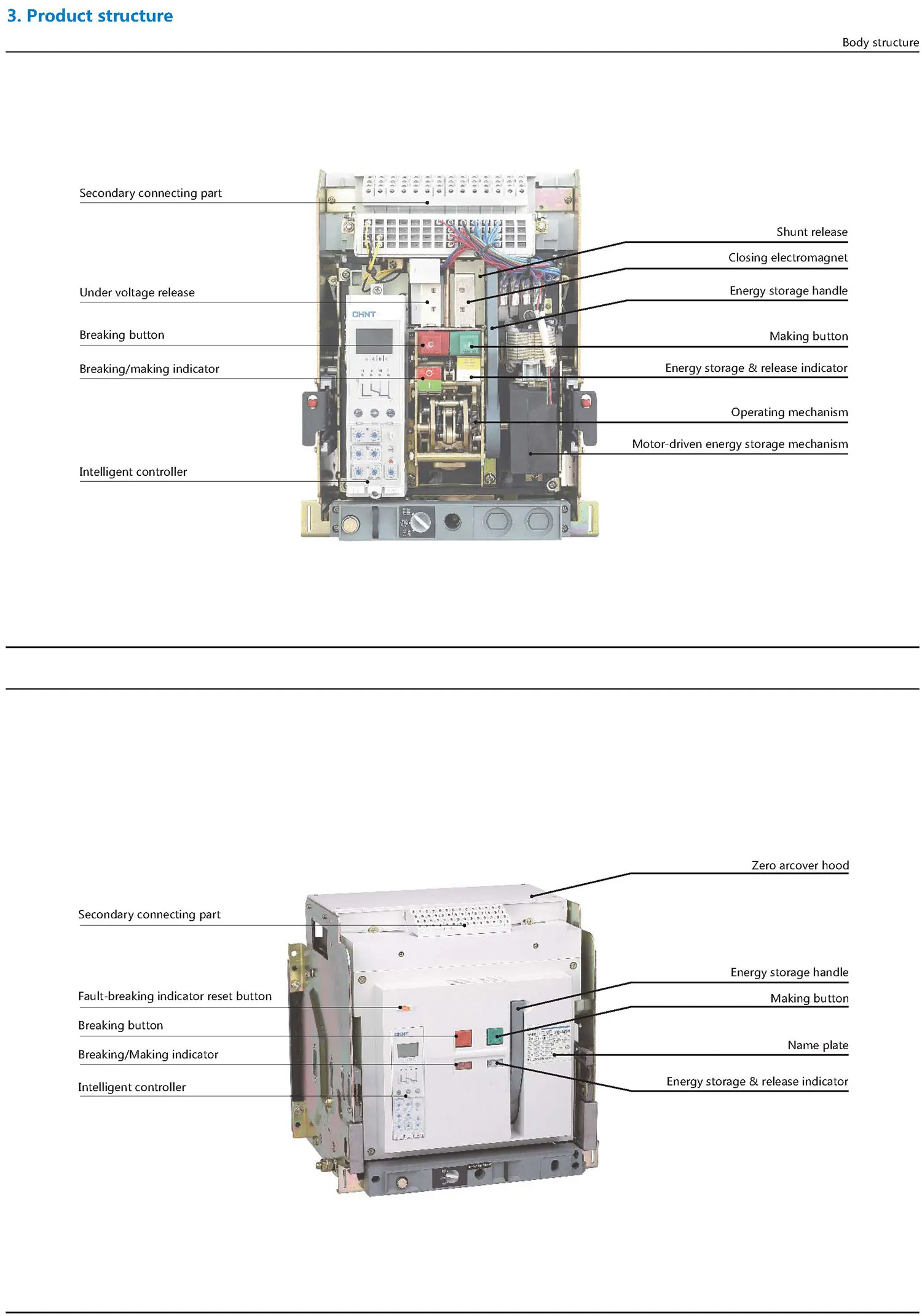 Chint original NA8 NA8G series Air Circuit Breaker NA8G-1600 NA8G-2500 NA8G-3200 NA8G-4000 NA8G-6300 CHNT ACB