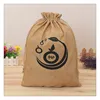 Fashion Natural Jute Drawstring pouch For Wedding
