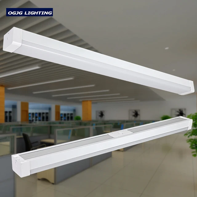 OGJG ETL listed 4ft 8ft shop lighting fixtures commercial office ceiling lamp 0-10V dimming LED linear light