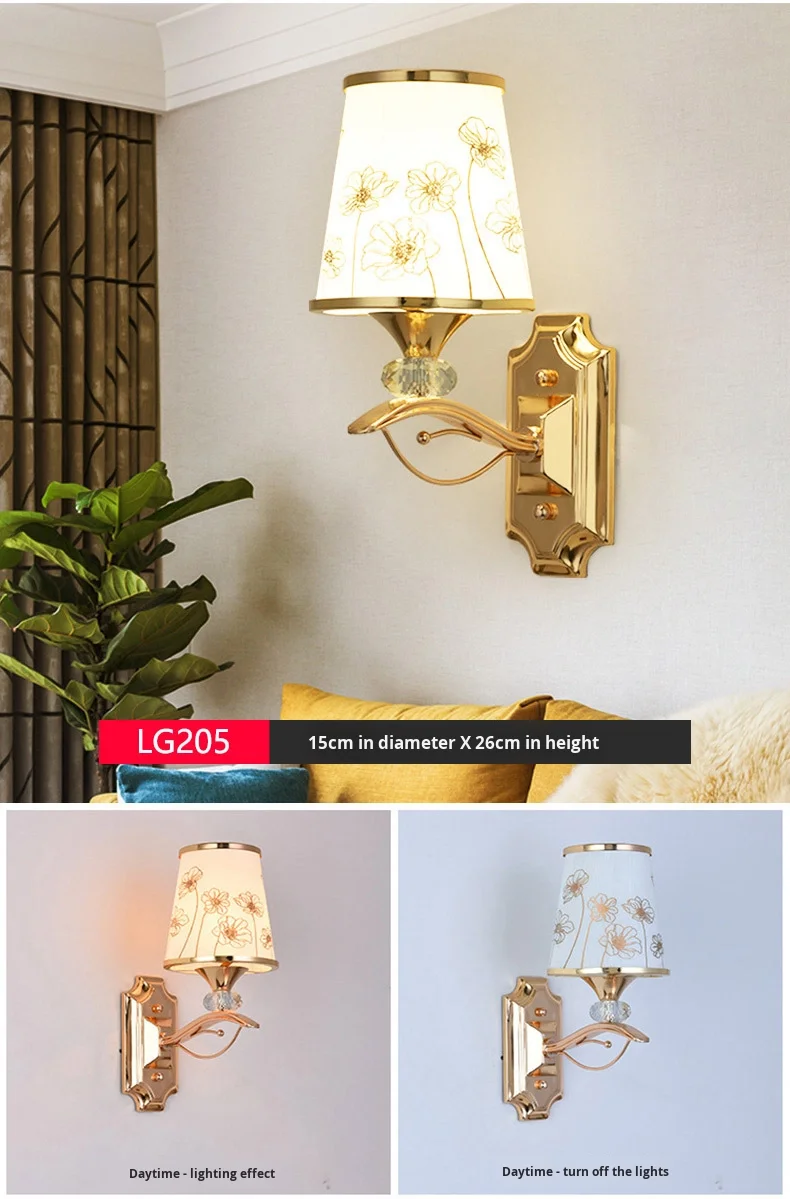 product modern simple led bedroom lamp golden iron body wall lamp for living room tv wall aisle staircase balcony bedside-14
