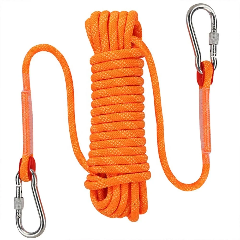Climbing Rope Static Rappelling Rope with Carabiner 10MM Rope 