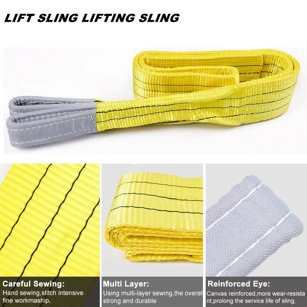 3 Ton 3m Or Oem Length 90mm Width Polyester 3t Webbing Lifting Sling ...