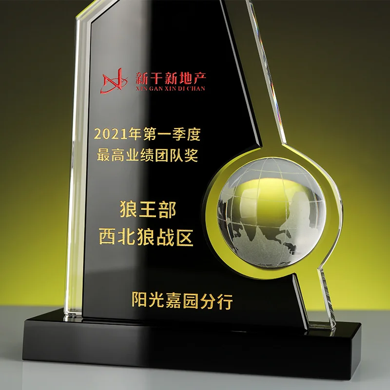 high quality  k9 crystal  trophy awards personalized souvenir gift  fasion shape Sailing trophy details