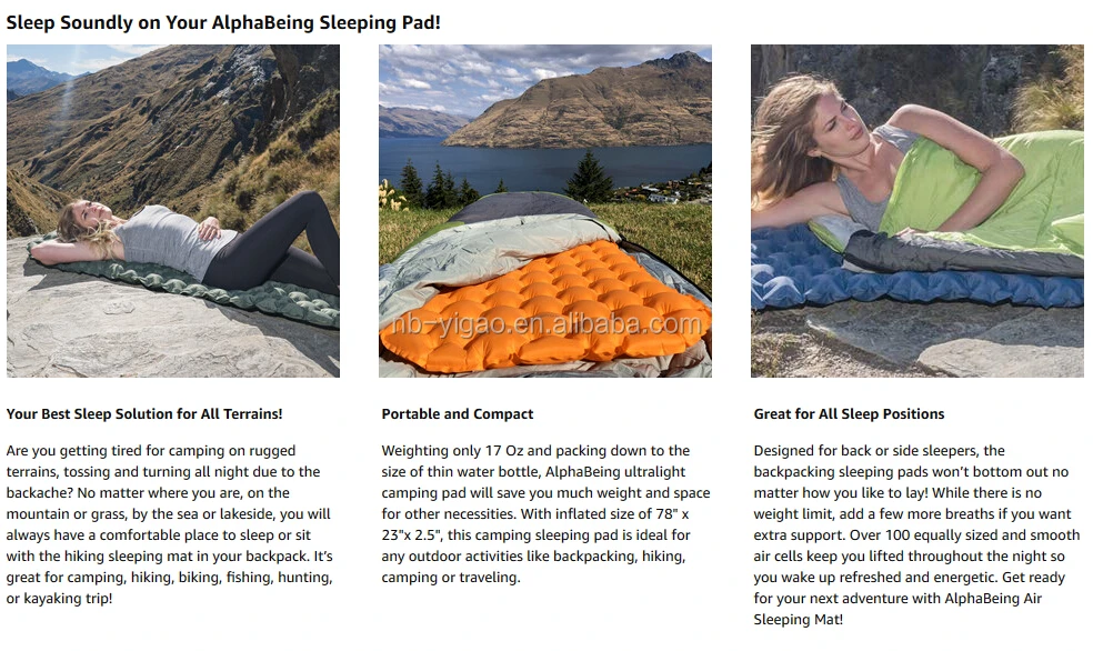 Ultralight Inflatable Sleeping Mat,Ultimate For Camping,Backpacking