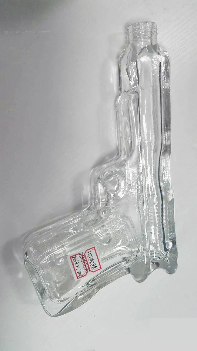 200ml Pistol Gun Shaped Spirits Glass Bottle For Whiskey Gin Vodka