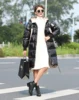 Connector shearling coat for women
