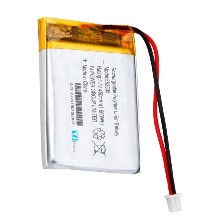 Small Size Lithium Polymer Battery 3.7v 552535 430mah Rechargeable Li ...