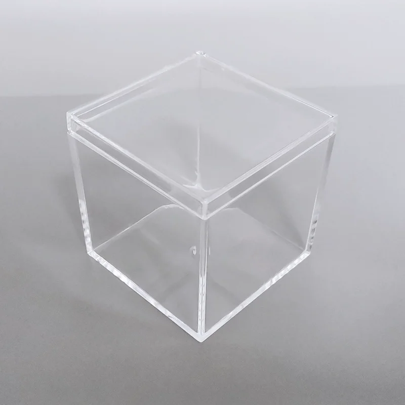 Clear Plastic Packaging Boxes Clear Acrylic Candy Boxes 55mm Cube For