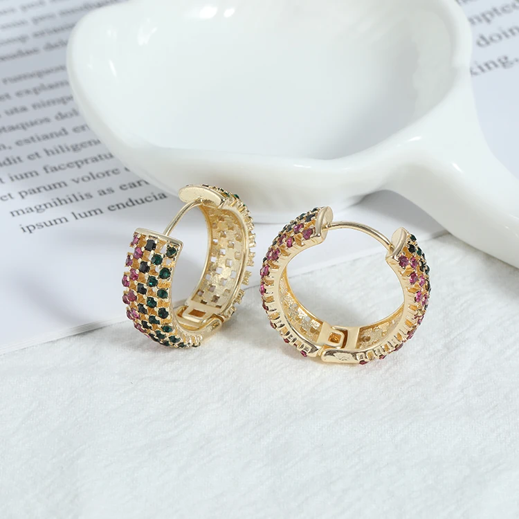 Korea Fashion Jewelry Custom Designed Earrings 14k Gold Plated Hoop ...