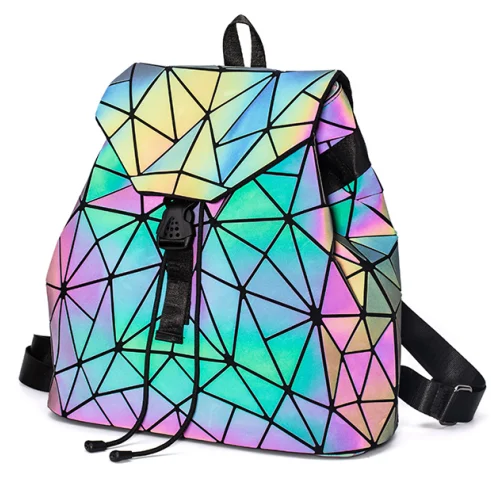 

geometric reflective luminous fluorescence backpack,3 Pieces