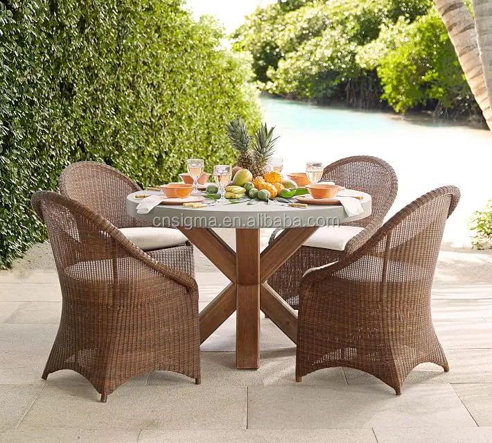 round patio table brown