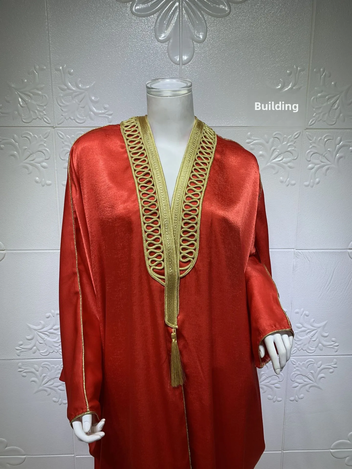 Ab015 Dubaï Cardigan Robe pour femmes longue musulmane Abaya manches chauve-souris Sexy velours vêtements Simple solide motif naturel taille