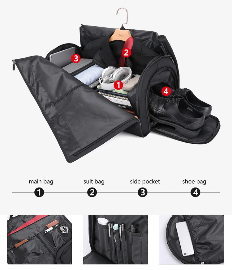 Custom Waterproof Foldable Gym Duffel Bag Women Mens Business Travel ...