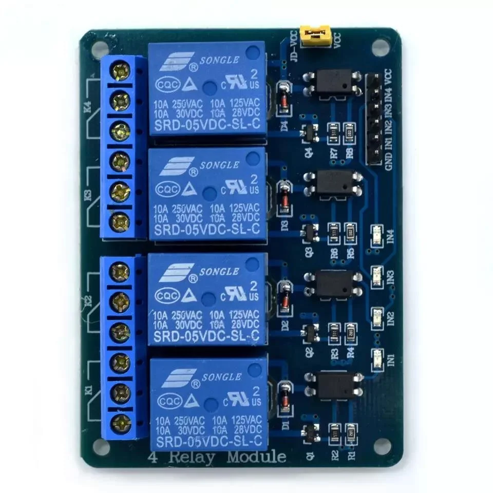 4 Channel 5v Relay Module With Optocoupler Relay Output 4 Way Relay ...