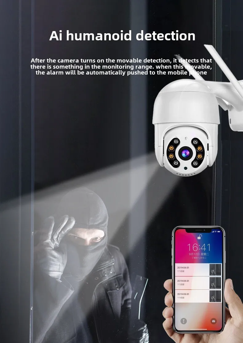 Cloudbirds V360pro 2Million 8LED HD PTZ Camera Upgraded Mobile Remote Control Dual Rotation Cloud Safety IP Camera Equipment