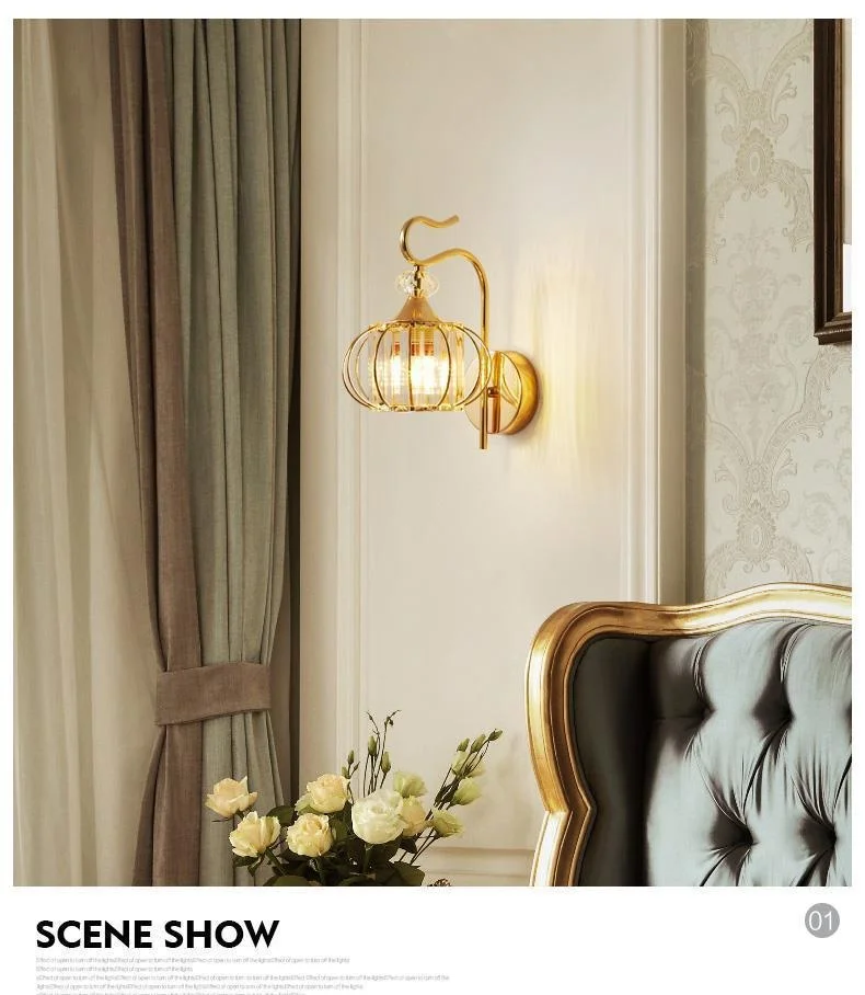 product modern minimalist crystal wall luxury led creative iron for bedroom bedside aisle hotel living room entrance background wall-22