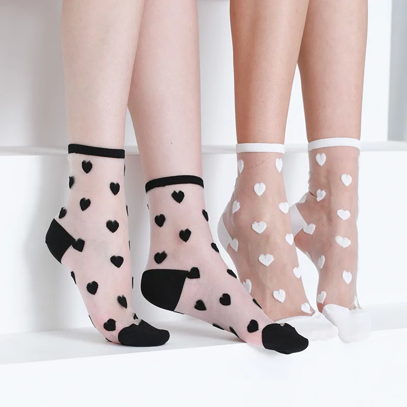 Girls Women Ultrathin Transparent Sheer Mesh Lace Fishnet See Through Funny Ankle Socks Liner 