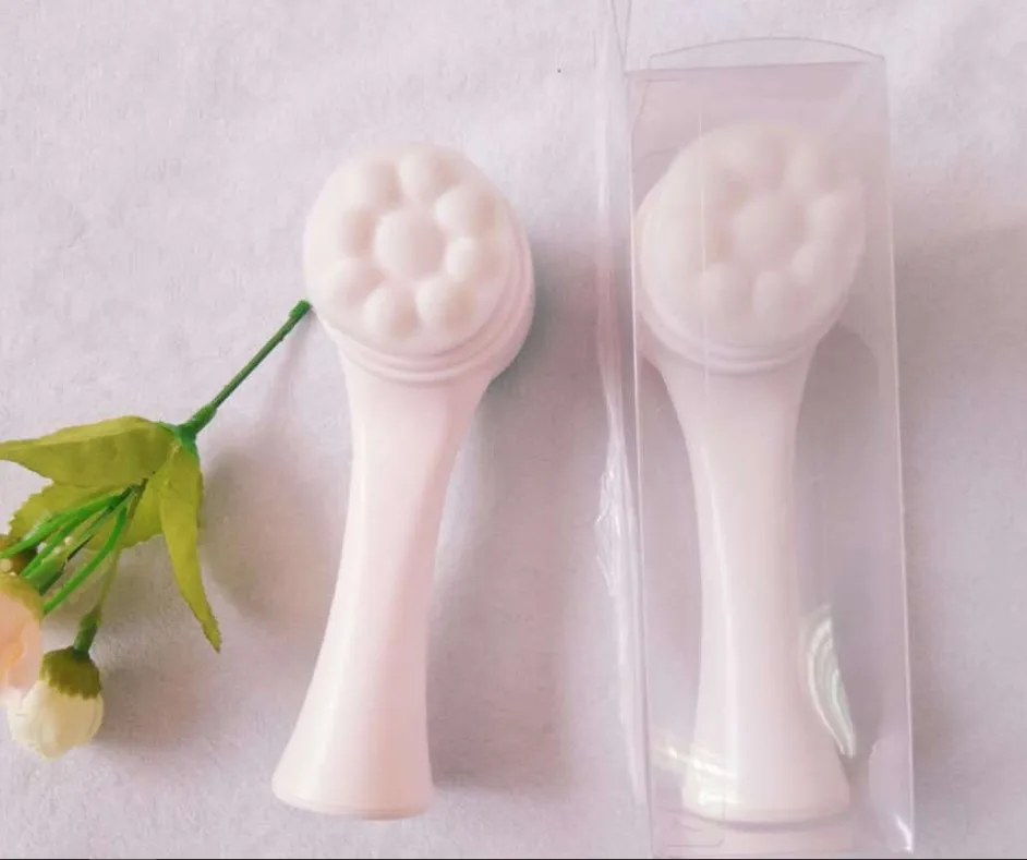 2 in 1 Portable Size 3D Face Cleaning Massage Tool Face Cleansing Silicone Double Sides Facial Brush