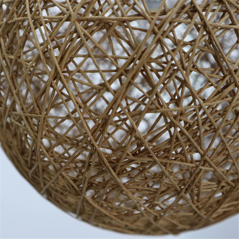 Handmade Rattan Globe Ball Pendant Light Shades Globe Bamboo Chandelier