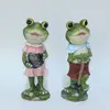 Resin Frog Garden Statues Frogs Sitting on Stone Sculptures Fairy Garden Ornaments