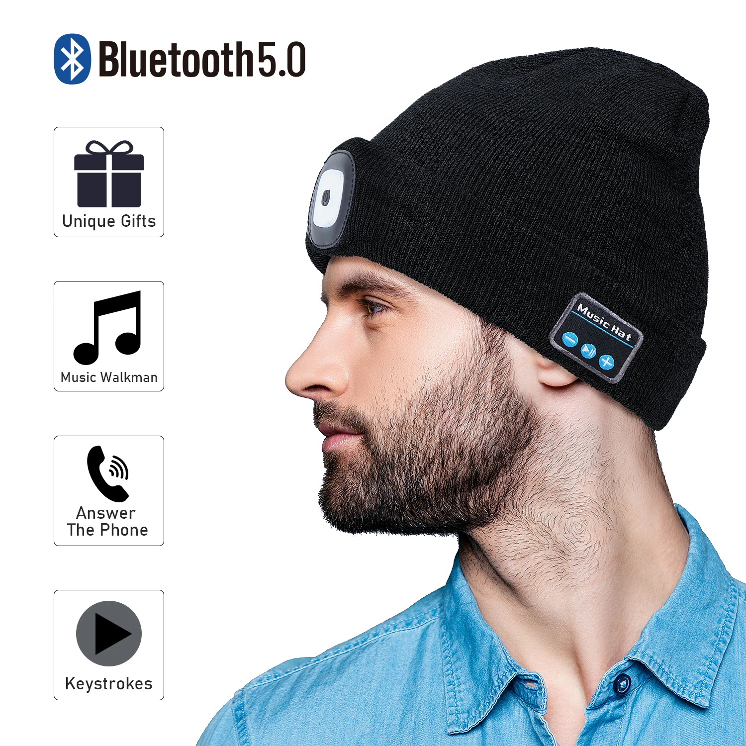Wireless Beanie Hat With Built-in 