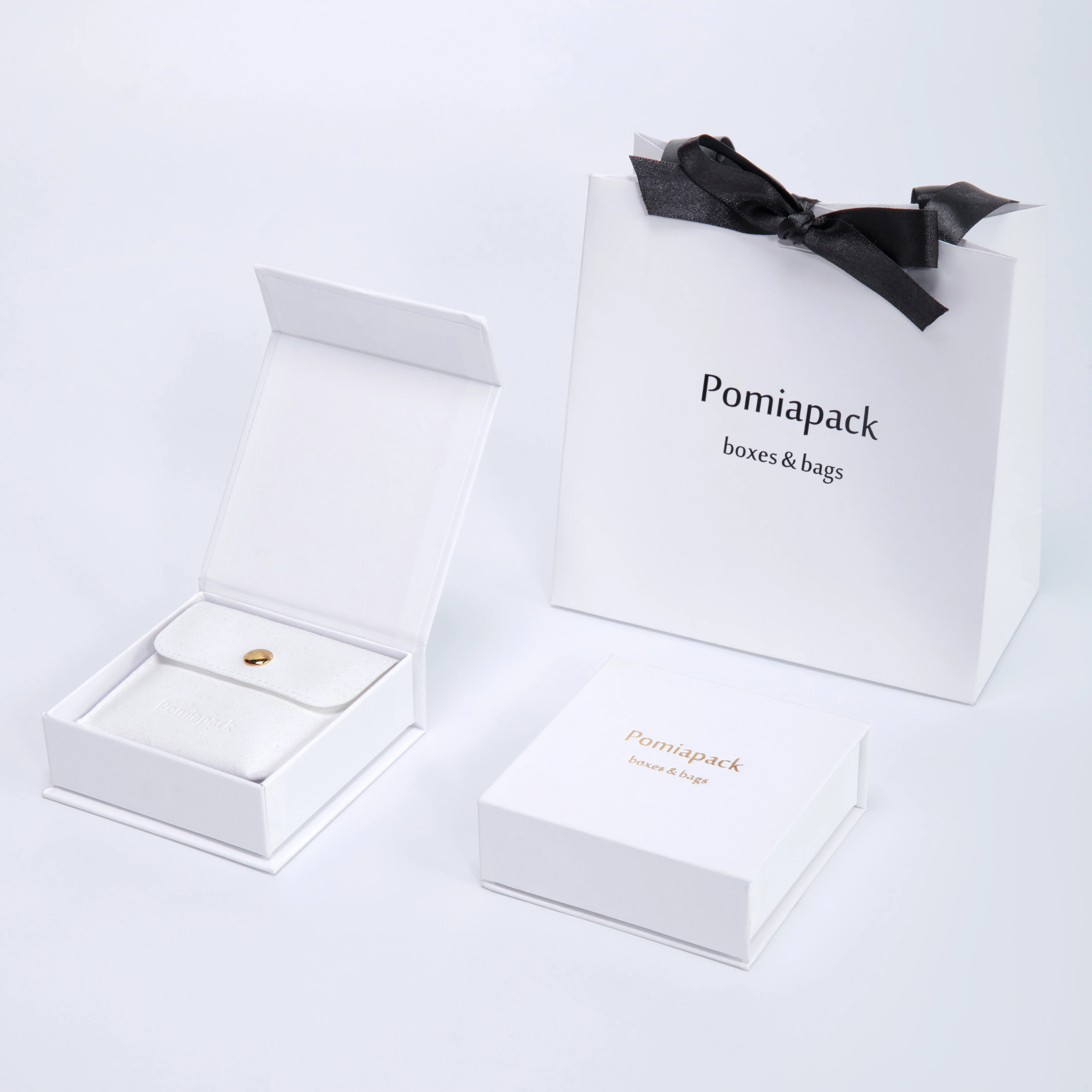 Custom Logo White Jewelry Gift Boxes Earring Ring Jewellery