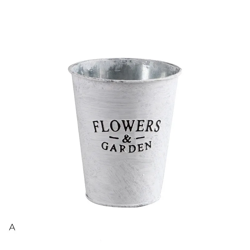 Pastoral Iron Hemp Rope Handle Hanging Bucket Indoor  Decoration Retro Flower Pots in Bulk