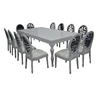 Foshan contemporary restaurant furniture cheap luxury white melamine 12 seater dining wedding tables and chairs set for event